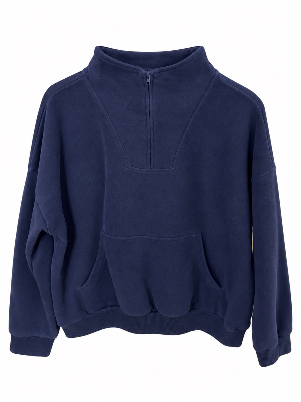 Women's Navy Half-Zip Fleece Pullover Sweatshirt